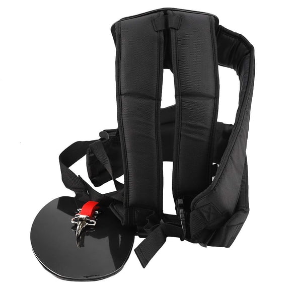 Tangxi Trimmer Double Shoulder Strap Harness, Adjustable Nylon M-Shaped Belt, Black, Universal for Brush Cutter Chainsaw Garden