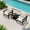 Black/Khaki,2 Armchairs+1 Side Table+Cushion, variant on JUSTLET 5 Pieces HDPE Patio Furniture Set,Outdoor Patio Conversation Sets with Thick Cushion,3-Seater Couch,2 Armchair,1 Side Table,1 Coffee Table for Balcony,Backyard,Navy Frame with Khaki Cushion