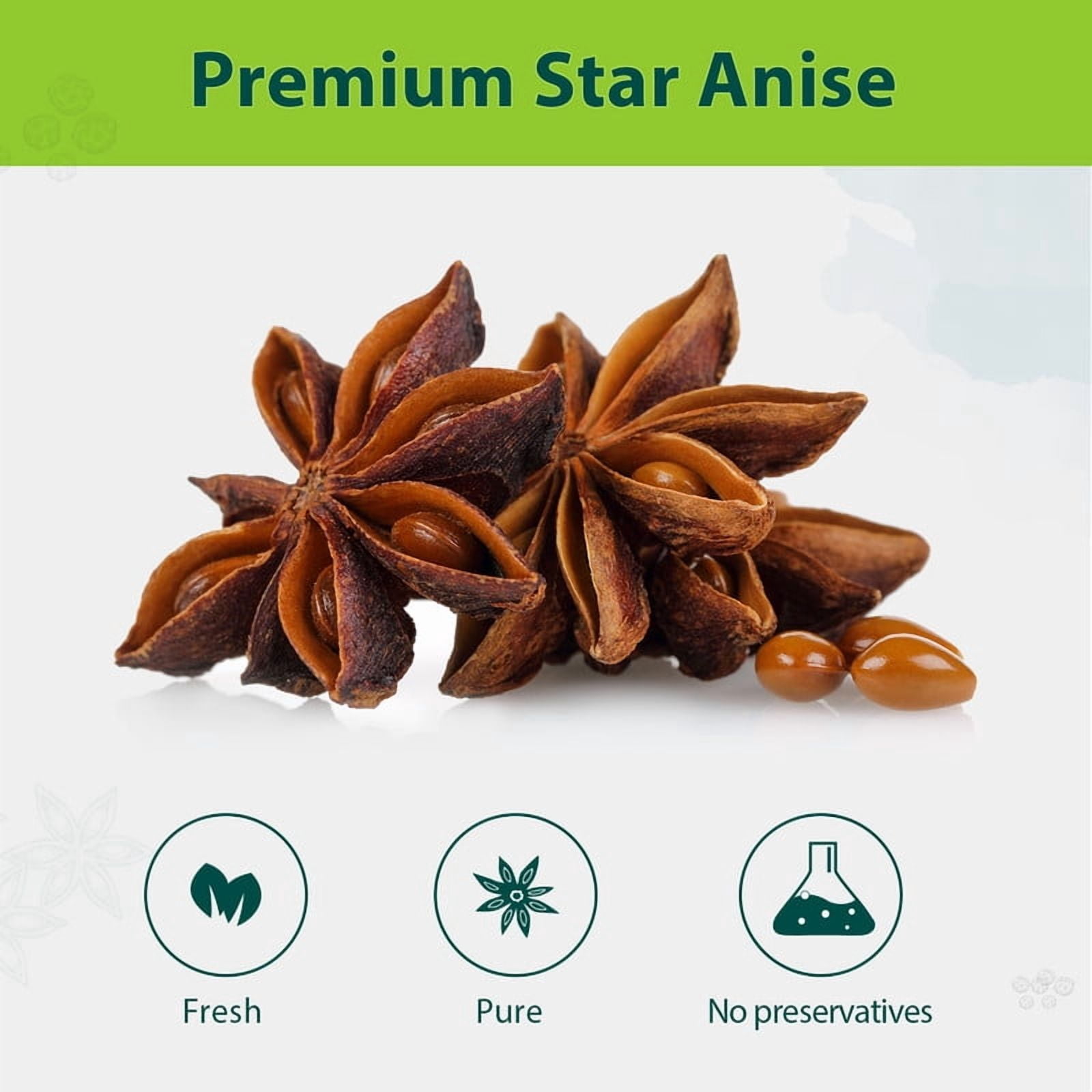 Soeos Star Anise Seeds 16 ounce (1 lb), Whole Chinese Star Anise Seed, Fresh and Pure Star Anise Pod, Non-GMO, Star Anise Spice for Desserts and Wines…