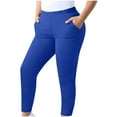 thumbnail image 6 of gbyLJF Plus Size Pants for Women Solid Color Elasitic Waist Long Pants with Pockets Casual Leggings Yoga Pant L-5XL, 6 of 7