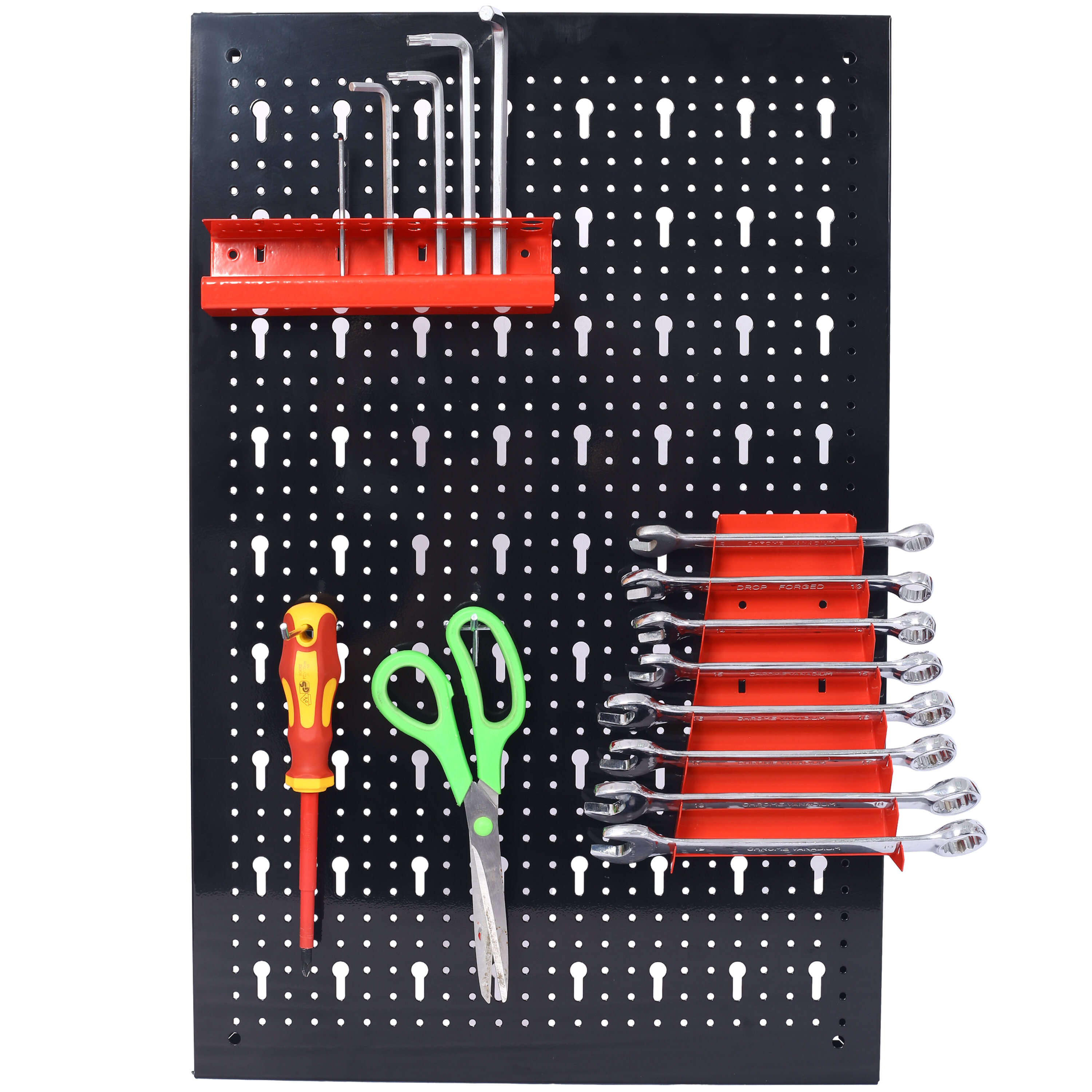 4ft Metal Pegboard Wall Organizer Kit - Heavy Duty 132LB Capacity Tool Storage System with 3 Panels, Hooks & Accessories for Garage, Workshop (Black)
