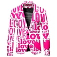 thumbnail image 4 of Men's Heart Print Slim Fit 2-Piece Suit with Blazer and Pants, Valentines Day Love Outfit for Party Wedding Holiday Events, 4 of 6