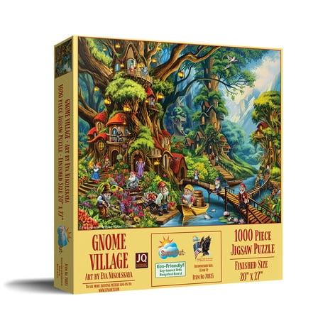 SUNSOUT INC - Gnome Village - 1000 piece Jigsaw Puzzle for Adults by Artist: Eva Nikolskaya - Finished Size 20" x 27" - MPN# 70815