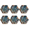 thumbnail image 2 of Pofeuu Starry Sky Planet Lollipop Print Leather Coasters Set of 6, Round Cups Mugs Mat Pad for Home Kitchen Heat Resistant Drink Coasters,Hexagon, 2 of 7