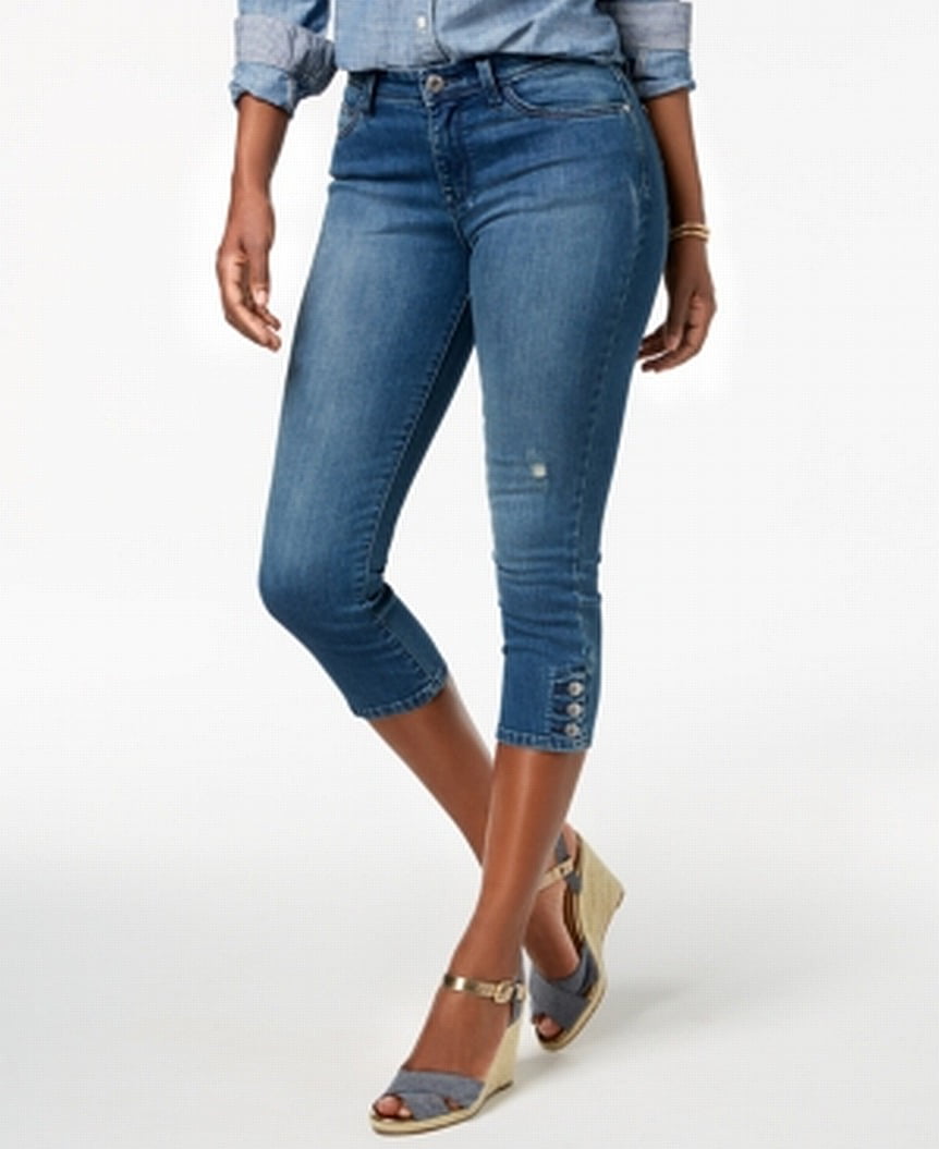 Lee - Womens Jeans Deep Petite Stretch Capri Mid-Rise 12P - Walmart.com ...