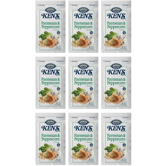 20 Count | Salad Dressing Packets | Individual Single Serve Salad Dressing condiment packets | 1.5 Oz Per Pouch (Parmesan and Peppercorn Dressing)