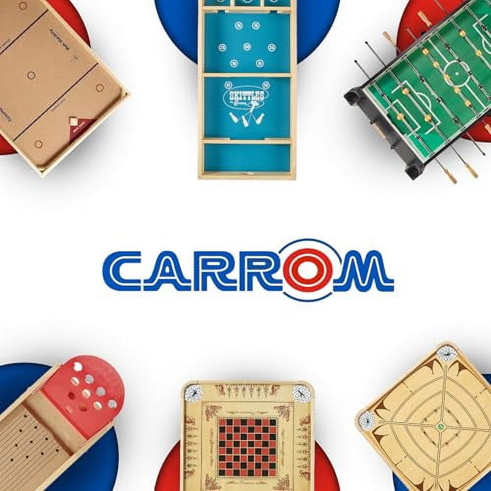Carrom Champion Nok Hockey Game Equipment Set with 2 Mini Hockey Sticks & 2 Wooden Pucks for Your Family Board Games