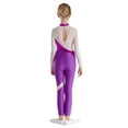 thumbnail image 3 of TiaoBug Kids Girls Metallic Gymnastics Dance Leotard Long Sleeve Unitard Full Length Bodysuit Purple 10, 3 of 8