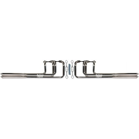 Southwest Speed Polished Stainless Steel Double Barrel Shot Gun Headers For Small Block Chevy 262-400 Engines Street Rod Hot Rod Rat Rod Nostalgia