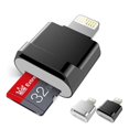 thumbnail image 1 of Lector de tarjetas TF Plug & Play, adaptador Lightning a MicroSD, sin necesidad de controlador para iPhone 6/6s/6plus/7/7plus/8/x, USB/OTG/Lightning 2 en 1, 1 of 2