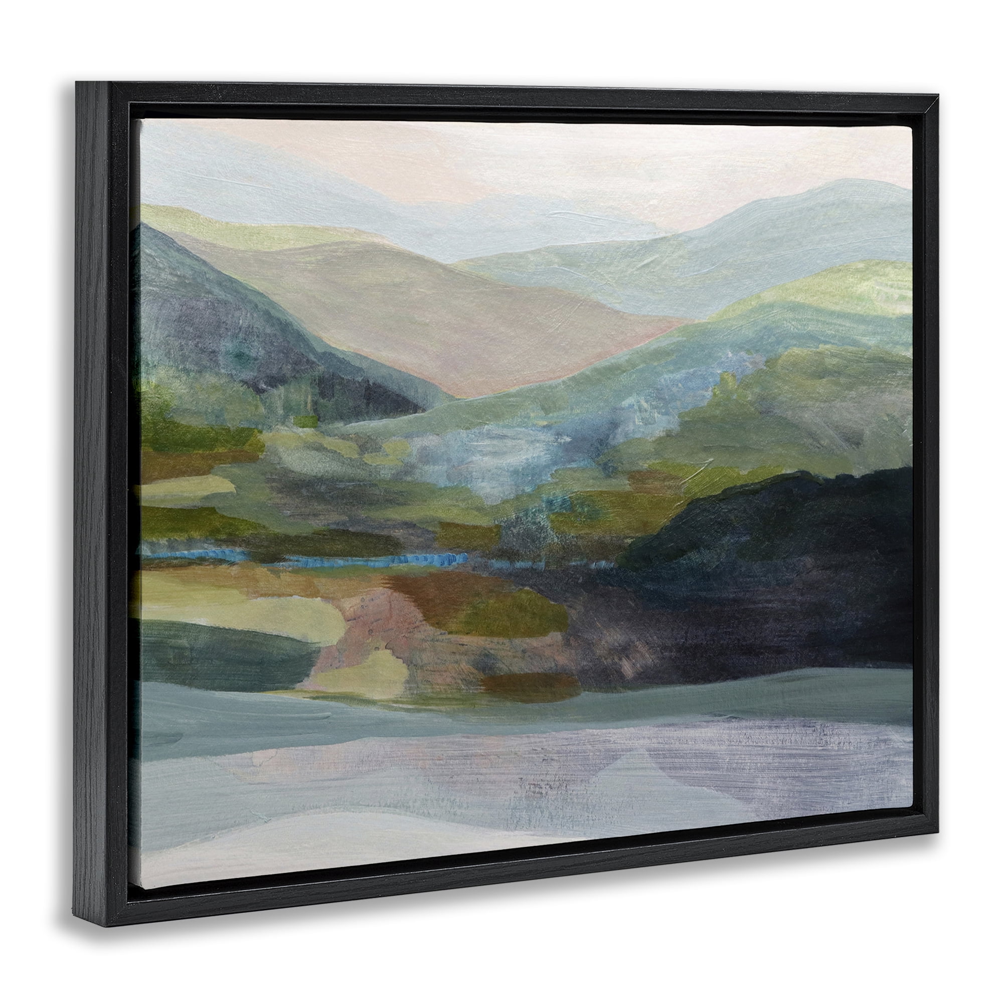 Stupell Industries Misty Morning Mountain Gradient Black Framed Floater Canvas Wall Art, design by Farren Lee