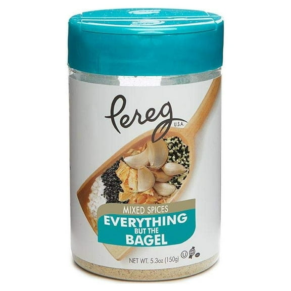 Pereg Mixed Spices - Everything But The Bagel Mix Seasoning 5.3 Oz Blend of Garlic, Onion, Sesame & Poppy Seeds, Salts & Spices No Fats, No Cholesterol & Sugar-Free 5 Calorie Per Serving
