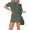 Black, variant on LYMAYTER Women Summer Outfits Casual Short Skirt Matching Sets for S-3XL Fashion Short Sleeve Suit