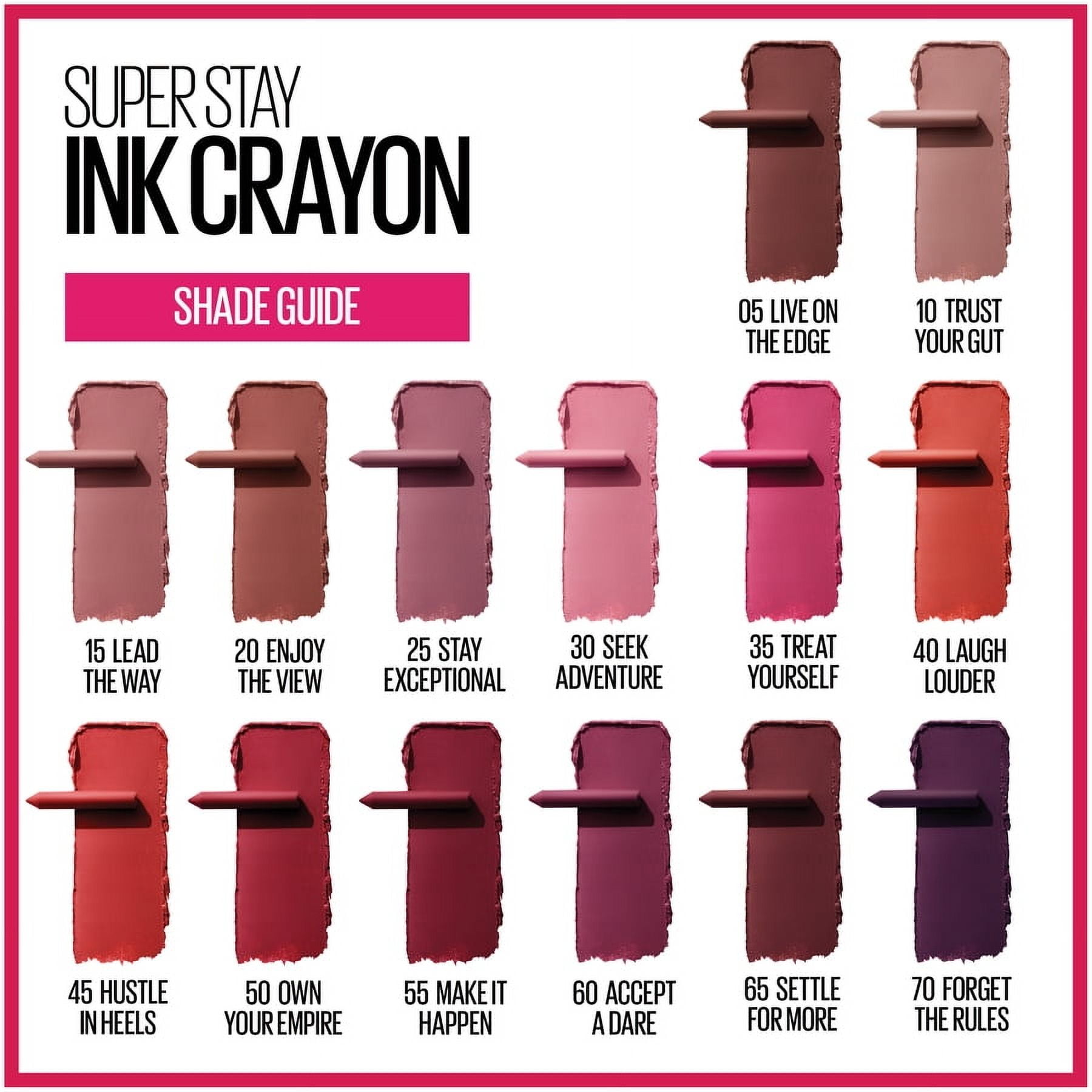 Maybelline superstay ink crayon swatches discount