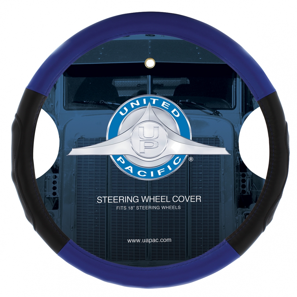 18" Steering Wheel Cover Black/Blue