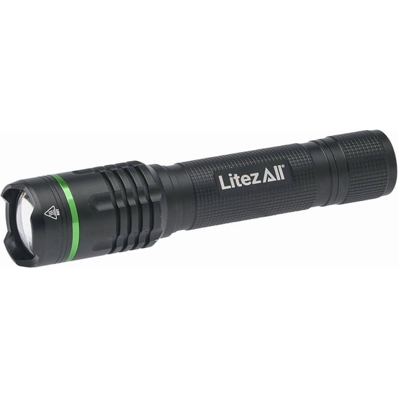 LitezAll Thin Rechargeable LED Flashlight, 1000 Lumens Tactical Flashlight with 3 Modes and Twist Focus Beam