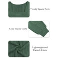 thumbnail image 4 of NISVIYA Women Tunic Tops Square Neck Blouse Long Puff Sleeves Shirts Loose Fit Sweater Casual Tops Fall Fashion, 4 of 5