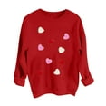 thumbnail image 7 of ibuvkizy Valentine's Day Womens Sweatshirt Round Neck Lover's Love Print Sweatshirt Long Sleeved Pullover Top/shirt Red,XS, 7 of 7