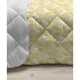 thumbnail image 3 of Yellow and White Down Alternative Comforter, Ornate Floral Pattern with Swirls Curls Symmetrical Overlap Motifs, Microfiber Quilt for All Season, 5 Sizes, Pale Yellow White, by Ambesonne, 3 of 3