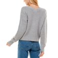 thumbnail image 3 of Crave Fame Juniors’ Cable-Knit Cardigan (Grey, X-Large), 3 of 3