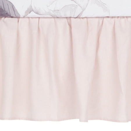 UPC: 0084122010611 | Lambs & Ivy Floral Garden Pink Linen Shirred Crib Skirt/Dust Ruffle