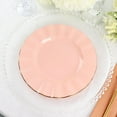 thumbnail image 6 of Balsa Circle 10 Blush 9" Round Disposable Salad Dinner Plastic Plates Gold Wavy Trim Wedding Party Tableware, 6 of 8