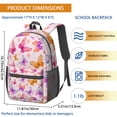 thumbnail image 5 of 17 Inch Lightweight Backpack,PVC Waterproof Oxford Fabric, Ergonomically Designed, with Large Capacity, Monarch Butterfly Aesthetic, 5 of 5