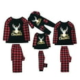 thumbnail image 1 of Vêtements de Nuit à Carreaux Parent-Enfant, Pyjamas de Noël, Pantalons Longs Doux à Carreaux Rouges Imprimés Élan Assortis pour la Famille, 1 of 1
