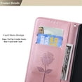thumbnail image 7 of Galaxy S22 Wallet Case, 3D Emboss Rose Flower PU Leather Case Card Slots Flip Folio Kickstand Soft TPU Protective Women Cover for Samsung Galaxy S22 5G 6.1 inch 2022,Rosegold, 7 of 7