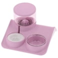 thumbnail image 1 of Dispensador de agua para mascotas y juego de cuencos de comida para gatos, dispensador de agua automático de 1,8 L, alimentador de alimentos, color rosa, 1 of 8