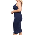 thumbnail image 2 of Women's Solid Basic Soft Tank Sleeveless Round Neck Bodycon Slim Plus Size Midi Dress, 2 of 4
