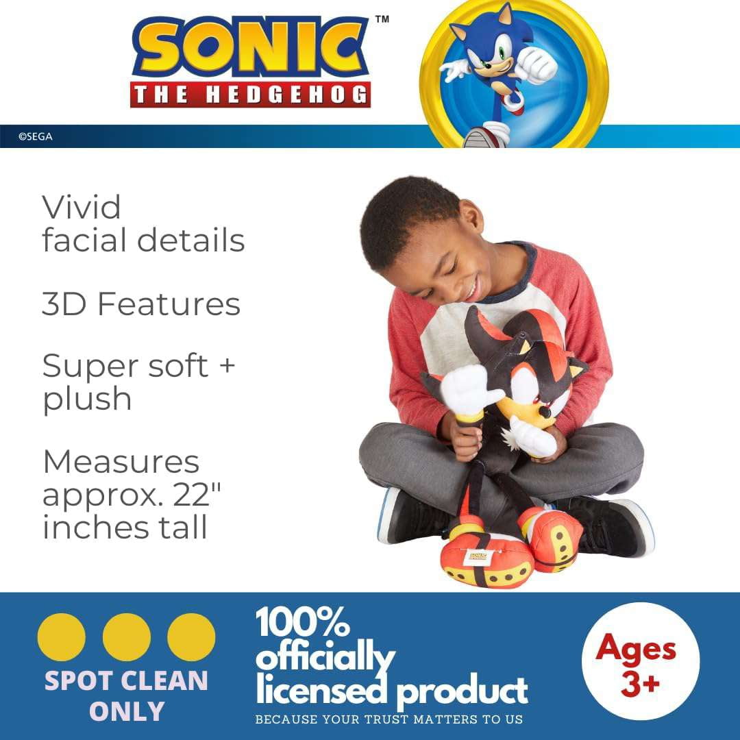 Franco Sonic Shadow The Hedgehog Anime Plush Cuddle Pillow Buddy