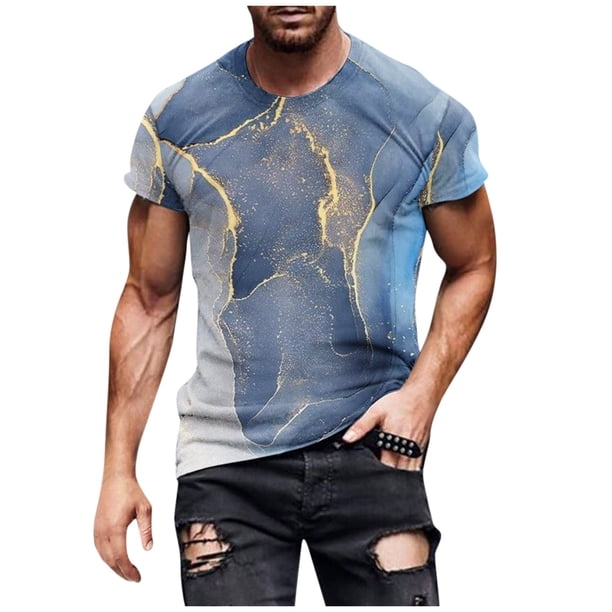 European And American Round Neck Casual Ethnic Style Retro Printed Short Sleeve T-shirt Top 2XL