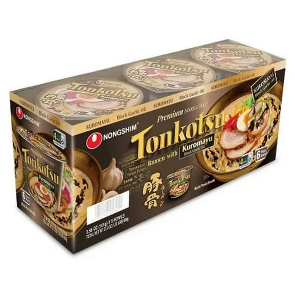 Nongshim Premium Tonkotusu Kuromayu Noodle Soup 6 Pk.