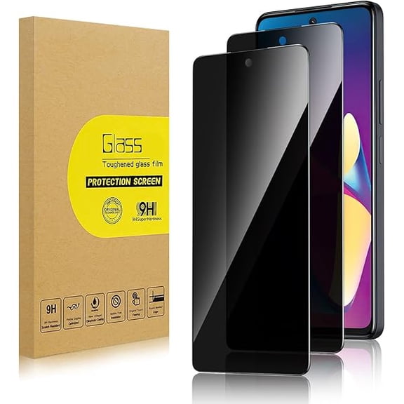 2 Pack Privacy Screen Protector for TCL 50 XL/TCL 60 XE NXTPAPER 5G [Anti-Spy Tempered Glass], Ultra HD, Anti-Scratch, Bubble-Free, 9H Protective Glass for 50 XL/ 60 XE NXTPAPER 5G