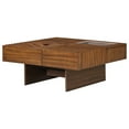 thumbnail image 6 of Tcbosik 33" Square Coffee Table with Storage, Unique Cocktail Table with 3 Drawers, Center Table with Solid Wood Legs for Living Room, Brown, 6 of 10