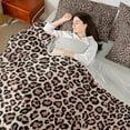 thumbnail image 4 of Manfei Brown Cheetah Print Bedding Comforter Set 7-Piece for Female, Modern Fashion Style King Bedding Sets, Cow Stripes Reversible Bed Sheets, Super Cozy Room Decor, 4 of 7