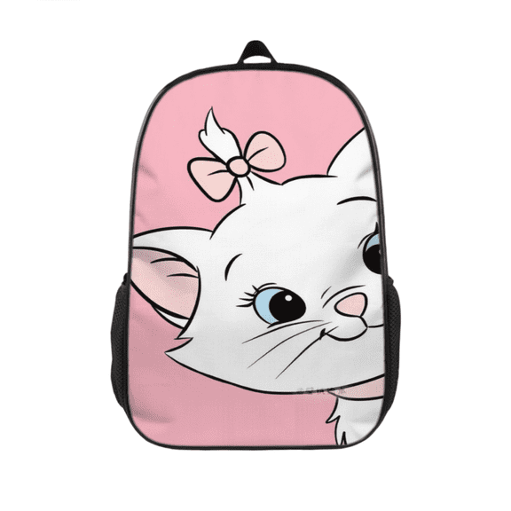17 inch GYLJY25 Polyester School Backpack, Marie Cat Printed Backpack with Reinforced Bottom and Dual Side Pockets