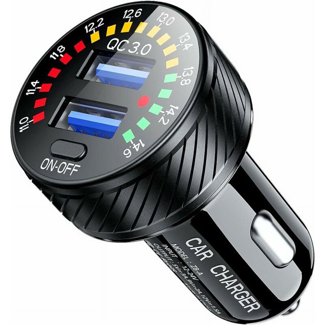 Adaptador de encendedor de cigarrillos USB Carga rápida Puerto dual QC3.0 Coche Ch