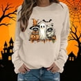thumbnail image 2 of VKOYWKM Casual Sweatshirt for Women Halloween Ghost Pumpkin Graphic Oversized Sweatshirt Spooky Season Long Sleeve Crew Neck Sweatshirt Holiday Party Pullover, 2 of 6