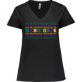 thumbnail image 3 of Inktastic Mardi Gras Mirror Words Women's Plus Size V-Neck T-Shirt, 3 of 5