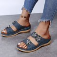 thumbnail image 7 of Leozcaa Wedge Sandals Women Summer Comfortable Open Toe Dressy Flowers Casual Platform Casual Shoes, 7 of 7