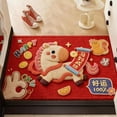thumbnail image 2 of Yhmxh Alfombrillas de baño para baño Alfombra de baño Felpudo rojo de Año Nuevo para entrada, diseño de caballito, de tierra de diatomeas, antideslizante, absorbente de agua Decoración del baño, 2 of 5