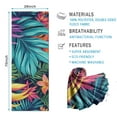 thumbnail image 2 of Colorful Tropical Leaf Pattern Hot Yoga Mat Towel Non Slip for Hot Yoga - Quick-Drying Yoga Mat Cover with 4 Corner Pockets with Travel Bag - Hot Yoga Towel Non Slip 70"x26", 2 of 6