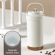 thumbnail image 4 of Taza de café térmica con revestimiento de cerámica, pajita y asa | Taza doble de 500 ml para bebidas frías y calientes | Vaso de viaje portátil para hombres, mujeres y estudiantes, 4 of 6