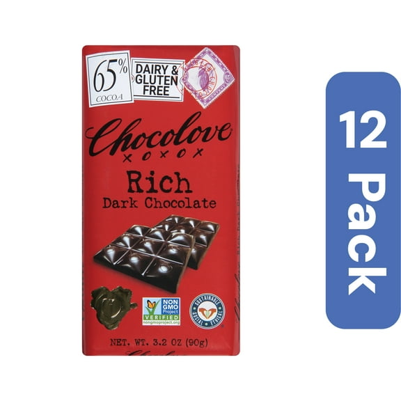 Chocolove Dark Rich Chocolate Bar 3.2 oz (Pack Of 12)