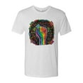thumbnail image 2 of Wild Bobby The Power of Unity Colorful Fist Puff Print Fashion Mens Premium Tri Blend Tee, Heather White, Medium, 2 of 6