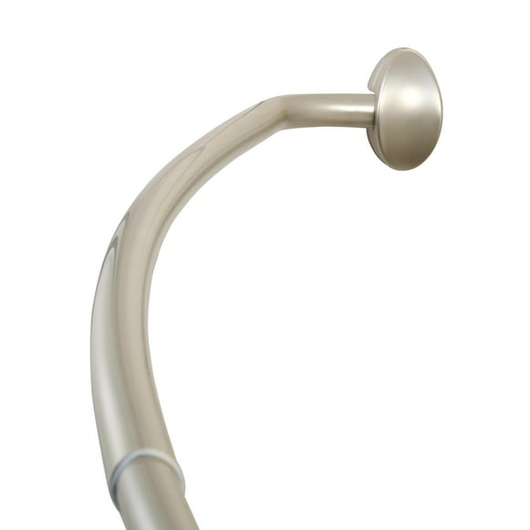 Zenna Home Tringle à Rideau de Douche Incurvée en Aluminium NeverRust, 44 à 72 Pouces, Nickel