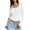 White, variant on Womens Long Sleeve Shirts Crop Tops Basic Double Layering Tight Slim Fit T Shirts Winter Clothes 2024