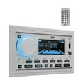 thumbnail image 5 of Pyle PLMR3DNWT Double DIN Marine USB Bluetooth AM/FM MP3 Stereo Receiver, (Pair) of Pyle PLMR60W 6.5'' 150 Watt Max Dual Cone Full Range Waterproof Speakers (White) w/Wire, 22" Radio Antenna, 5 of 9